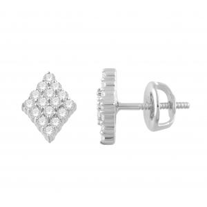 1/2 Ct. T.w. Multi-Diamond Stud Earrings In 14Kt White Gold
