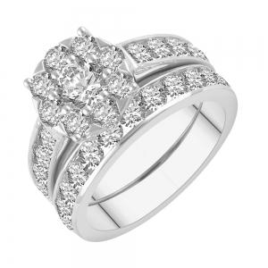 3.00 Ct. Tw. Diamond Unity-flower Bridal Set thumbnail 2