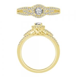 0.25CT. CENTER AND 0.5CT. T.W. "NOVELLO-COLLECTION" HALO RING IN 14K GOLD 