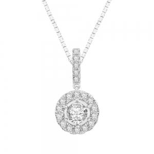 Novello Lab-grown Diamonds Halo Pendant - 1.50 Ct. T.w. In 14k White Gold