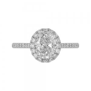 OVANI-COLLECTION 1.00 CT. CENTER AND 1.40 CT. T.W. OVAL BRIDAL RING IN 18K GOLD