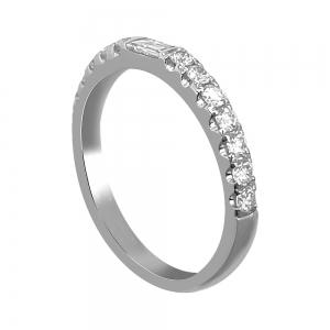 0.53 CT. T.W. DIAMOND "OVANI-COLLECTION"  CUSTOM-BAGUETTE AND ROUND DIAMOND ANNIVERSARY BAND IN 18K GOLD