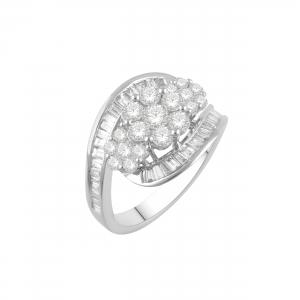 1.75 Ct. T.w. Diamond Flower Style Ring thumbnail 2