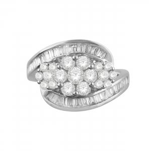 1.75 Ct. T.w. Diamond Flower Style Ring thumbnail 3
