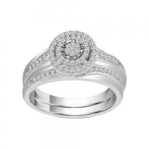 1/2 Ct. T.w. Diamond Trio Bridal Ring Set Ring thumbnail 2
