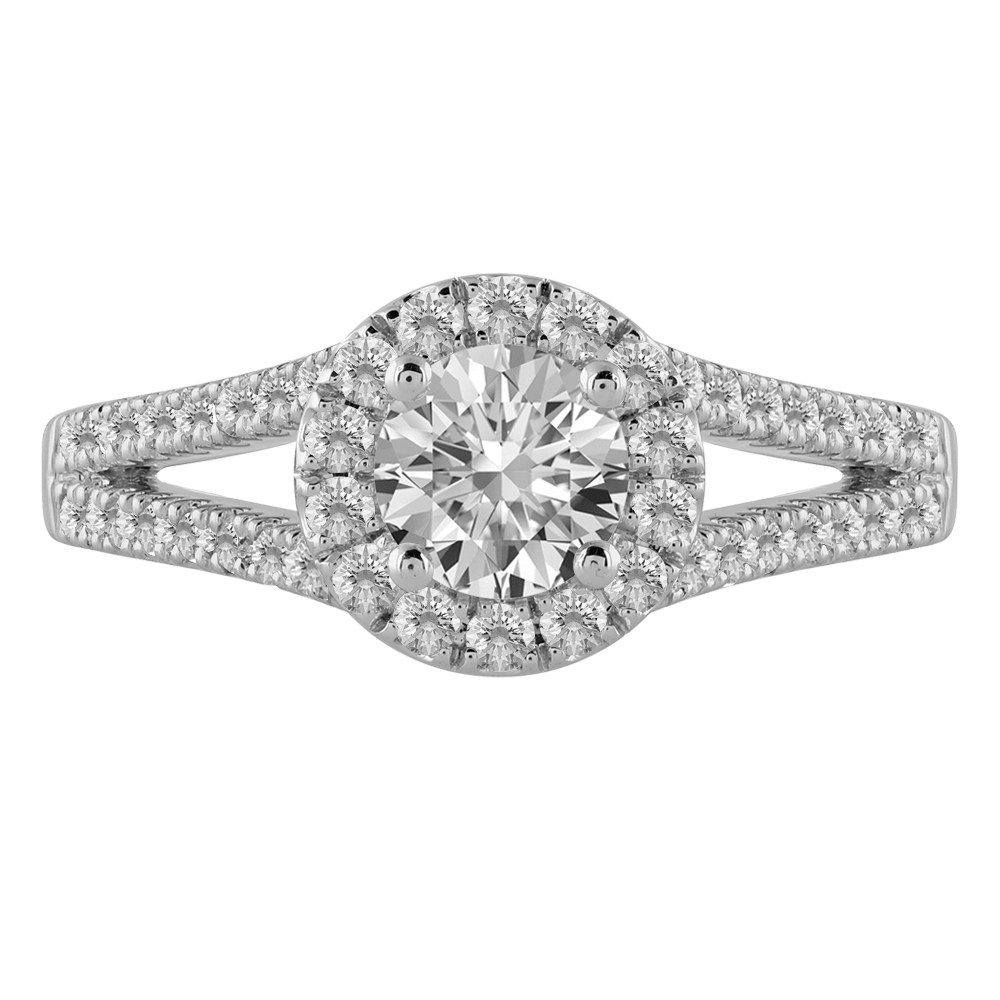 "novello-collection" 0.50 Ct. Center And 1.00 Ct. T.w. Labgrown Round Halo Splitshank Set thumbnail 2
