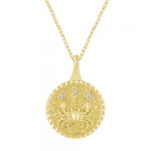 0.02CT. T.W. DIAMOND CANCER ZODIAC PENDANT IN 10K GOLD
