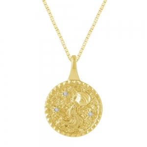 0.02CT. T.W.  DIAMOND AQUARIUS ZODIAC PENDANT IN 10KT GOLD