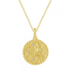 0.02CT. T.W. Diamond VIRGO ZODIAC PENDANT IN 10K GOLD