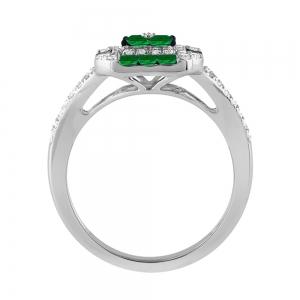 Aanika V. Square-cut Emerald Checkerboard Diamond Ring - 0.35 Ct. T.w. thumbnail 3