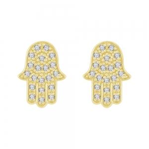 Hamsa Diamond Studs - 0.16 Ct. T.w. thumbnail 2