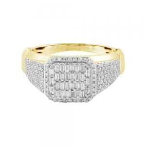 1.00CT. T.W. BAGUETTE GENTS RING IN 14KT GOLD