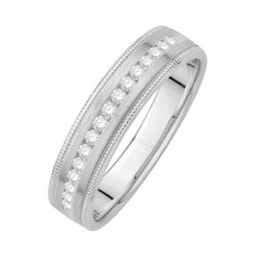 Ovani® Diamonds Men's Milgrain Wedding Band - 0.25 Ct. T.w. thumbnail 2