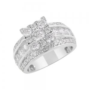 Novello Lab-grown Diamonds 3-row Bridal Ring - 3.15 Ct. T.w. thumbnail 2