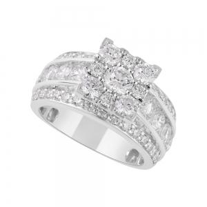 Novello Lab-grown Diamonds 3-row Bridal Ring - 3.15 Ct. T.w. thumbnail 3