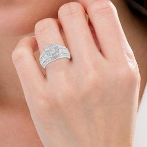 Novello Lab-grown Diamonds 3-row Bridal Ring - 3.15 Ct. T.w. thumbnail 4