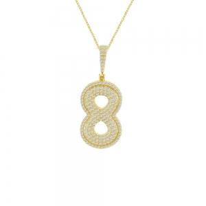 Number "8" Diamond Digit Pendant - 0.50 Ct. T.w. in 10K Yellow Gold
