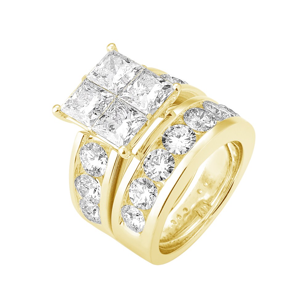 Novello Lab-grown Diamonds Quad Bridal Set 8.15 Ct. T.w. in 14K Yellow Gold