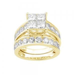 Novello Lab-grown Diamonds Quad Bridal Set - 4 Ct. T.w. In 14k Yellow Gold