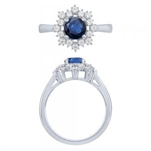 Aanika V. Sapphire And Diamond Floral Ring - 0.33 Ct. T.W. In 14K White Gold