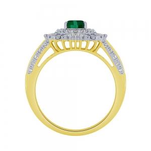 Aanika V.  Oval Emerald Double Halo Diamond Ring - 0.50 Ct. T.w. thumbnail 3