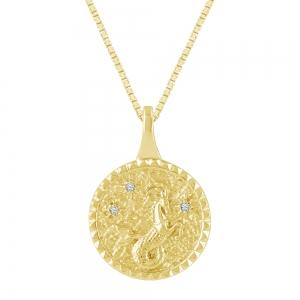 0.02CT. T.W. Diamond CAPRICORN ZODIAC PENDANT IN 10K GOLD