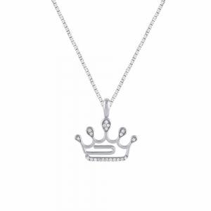 Bella by Ovani® Lab-grown Diamonds Crown Outline Pendant 0.08 Ct. T.w. in 10K White Gold