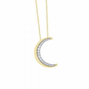 Bella by Ovani® Lab-grown Diamonds Moon Pendant - 0.50 Ct. T.w. In 10k Yellow Gold