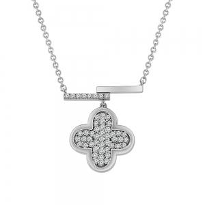 0.18 CT. T.W. "LABGROWN DIAMOND" CLOVER NECKLACE In 14KT Gold