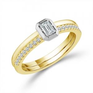 Lab-grown Diamonds Emerald-cut Engagement Ring - 0.45 Ct. T.w. thumbnail 2