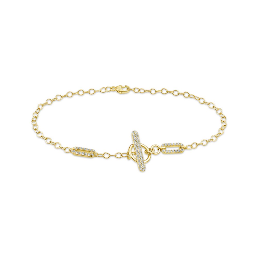 Bella by Ovani® Lab-grown Diamonds Link T-bar Bracelet - 0.35 Ct. T.w. In 14k Yellow Gold