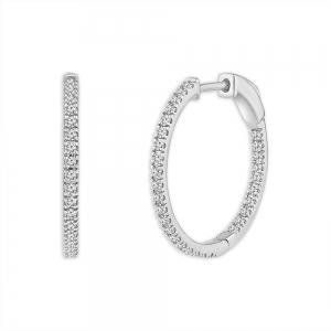 0.55 Ct. T.w. Lab-grown Diamond Inside Out Hoop Earrings In 14kt White Gold
