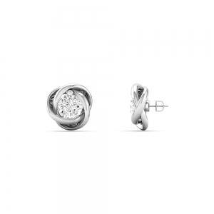 Novello Knotted Solitaire Screw Studs 1.35 Ct. T.w. in 14K White Gold