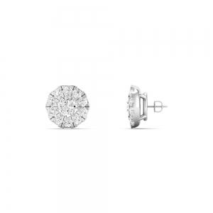 Novello Lab-grown Diamonds Halo Screw Studs 1.75 Ct. T.w. in 10K White Gold