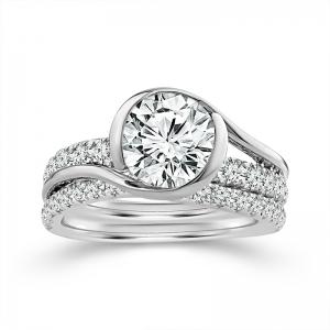 Novello Lab-grown Diamonds Bridal Set - 2.79 Ct. T.w. in 14K White Gold (IGI-certified Diamonds)