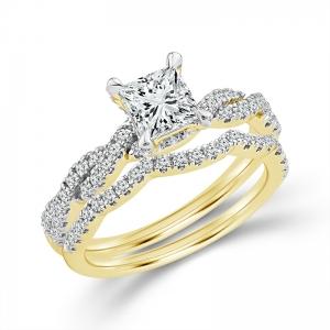 Novello Lab-grown Diamonds Princess-cut Infinity Bridal Set - 1.25 Ct. T.w. thumbnail 2