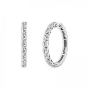 Novello Lab-grown Diamonds Emerald-cut Hoops 3.10 Ct. T.w. in 14K White Gold