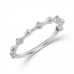 Novello Lab-grown Diamonds Round Wedding Band 0.12 Ct. T.w. in 14K White Gold