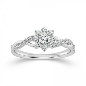 Novello Lab-grown Diamonds Infinity Flower Bridal Ring 0.55 Ct. T.w. in 14K White Gold