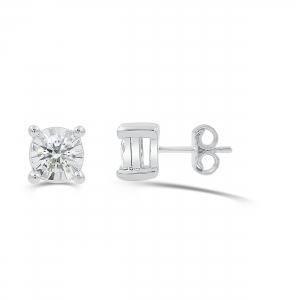 Love Spell® Lab-grown Diamonds Solitaire Studs - 0.15 Ct. T.w. in Sterling Silver
