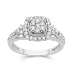 Love Spell® Lab-grown Diamonds Halo Ring - 0.50 Ct. T.w. in Sterling Silver