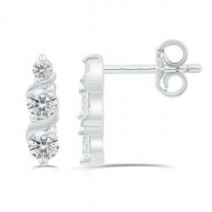 Love Spell® Lab-grown Diamonds 6-stone Studs - 0.50 Ct. T.w. in Sterling Silver