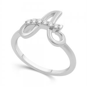 Love Spell® Lab-grown Diamonds Letter A Initial Ring - 0.10 Ct. T.w. thumbnail 3