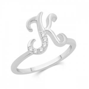 Love Spell® Lab-grown Diamonds Letter K Initial Ring - 0.10 Ct. T.w. thumbnail 2