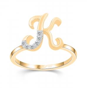Love Spell® Lab-grown Diamonds Letter K Initial Ring - 0.10 Ct. T.w.
in Vermeil