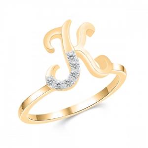 Love Spell® Lab-grown Diamonds Letter K Initial Ring - 0.10 Ct. T.w.
In Vermeil thumbnail 2