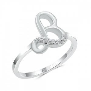 Love Spell® Lab-grown Diamonds Letter B Initial Ring - 0.10 Ct. T.w. thumbnail 2