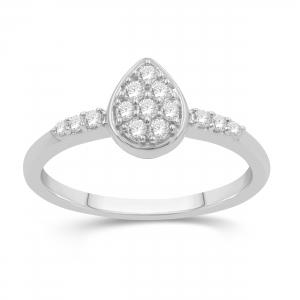 Love Spell® Lab-grown Diamonds Pear Composite Ring - 0.25 Ct. T.w. in Sterling Silver