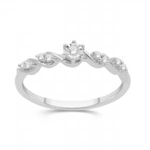 Love Spell® Lab-grown Diamonds 5-stone Band - 0.10 Ct. T.w. in Sterling Silver