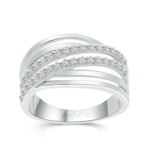 Love Spell® Lab-grown Diamonds Multi-row Band - 0.50 Ct. T.w. In Sterling Silver